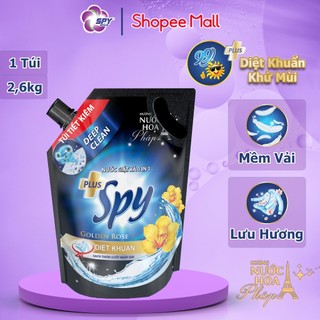 Nước giặt xả SPY Deep Clean Plus túi 2,6kg khử mùi diệt khuẩn, sạch sâu