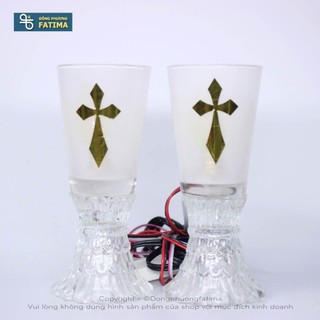 2 cây ly đèn điện k1 - đèn bàn thờ đông phương fatima
