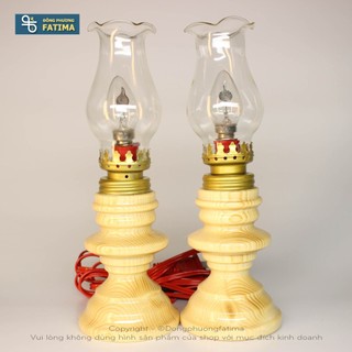 2 cây đèn dầu điện - đèn bàn thờ đông phương fatima