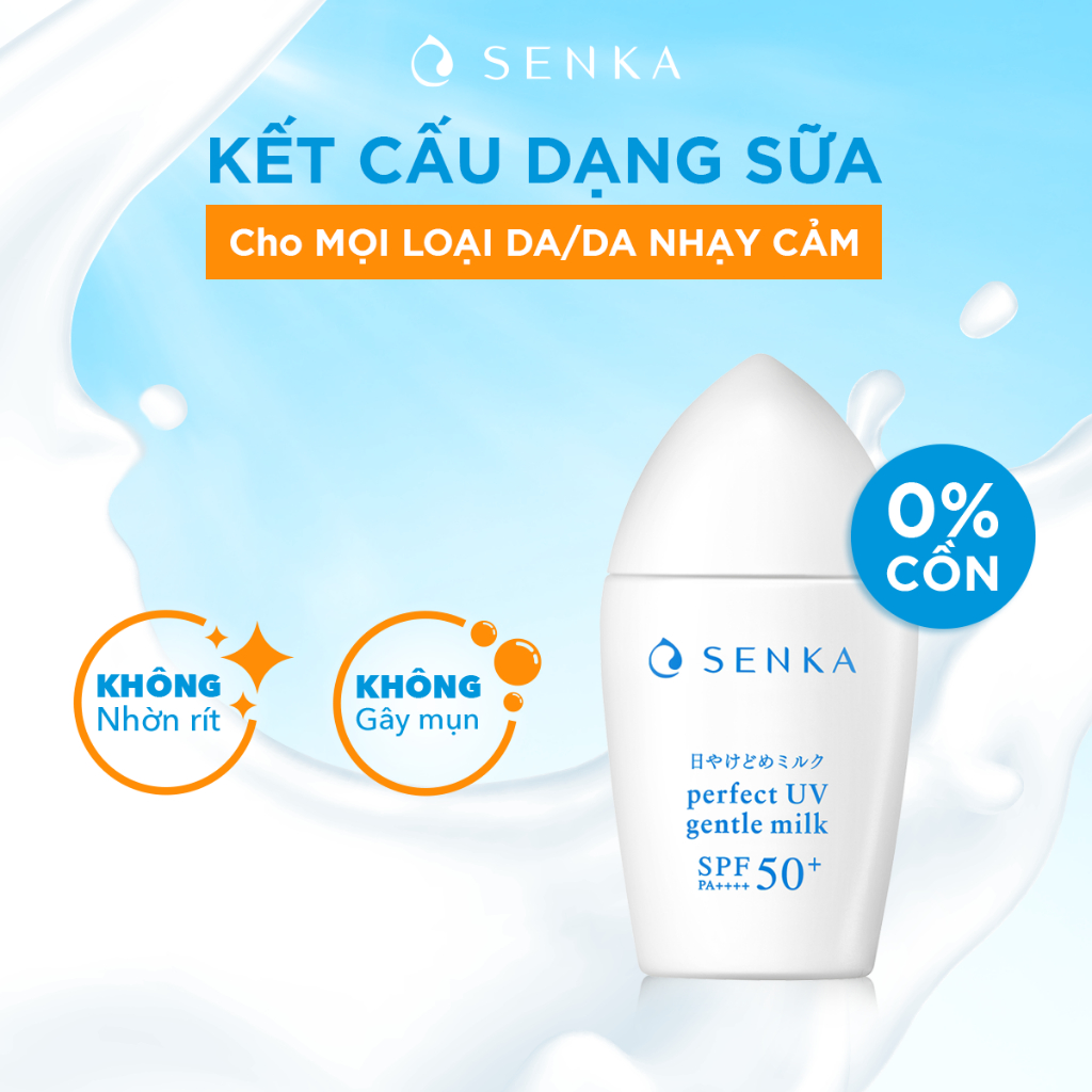 Sữa chống nắng cho da nhạy cảm Senka Perfect UV Gentle Milk 40ml