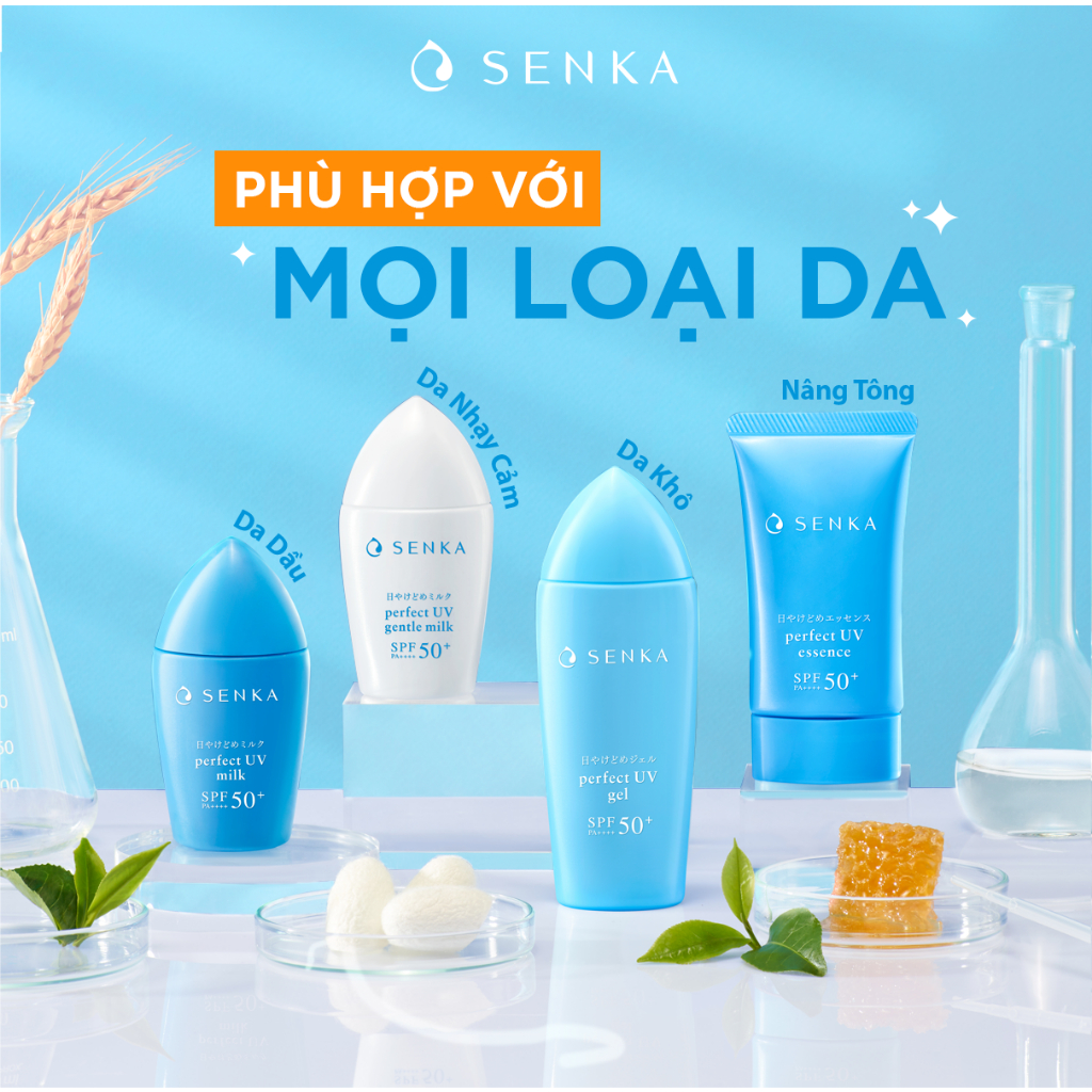 Sữa chống nắng cho da nhạy cảm Senka Perfect UV Gentle Milk 40ml