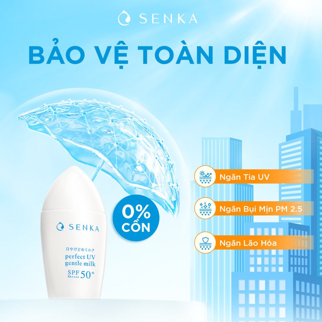 Sữa chống nắng cho da nhạy cảm Senka Perfect UV Gentle Milk 40ml