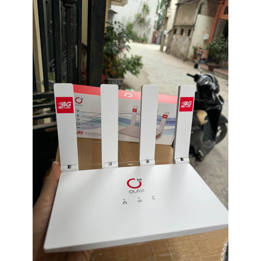 Thiết bị Wifi OLAX MC50 4G LTE Turbo, 4 Ăng Ten Ngoài , Kết Nối 10 Thiết Bị, Nguồn 5V TypeC Và 12V