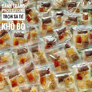  Bánh Tráng Rìa Phơi Sương Trộn Dầu Tỏi Sa Tế Khô Bò Vụn Ớt | Topping 5 Vị 