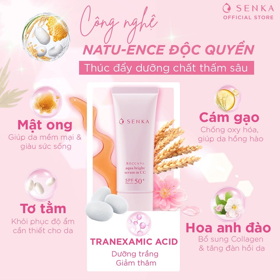 Senka Chống Nắng 3 Trong 1 Senka Aqua Bright Serum in CC 40G