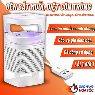 Đèn bắt muỗi tia uv cao cấp, máy bắt muỗi diệt côn trùng thông minh có quạt hút