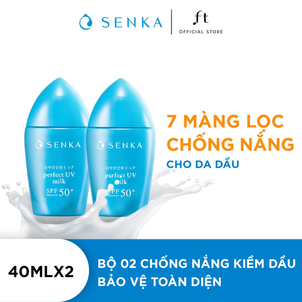 Combo 2 Senka Chống Nắng Bảo Vệ Toàn Diện với 7 Màng Lọc Chống Nắng 40ml