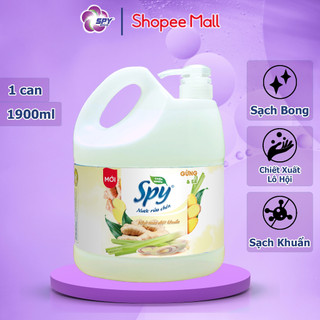 Nước rửa chén bát SPY hương Gừng Sả 1900ml làm sạch vết thức ăn cứng đầu nhanh