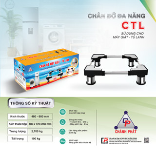 Chân đỡ đa năng tủ lạnh - máy giặt CTL ,CTL57 inox cao điều chỉnh kích thước từ 48cm - 77cm