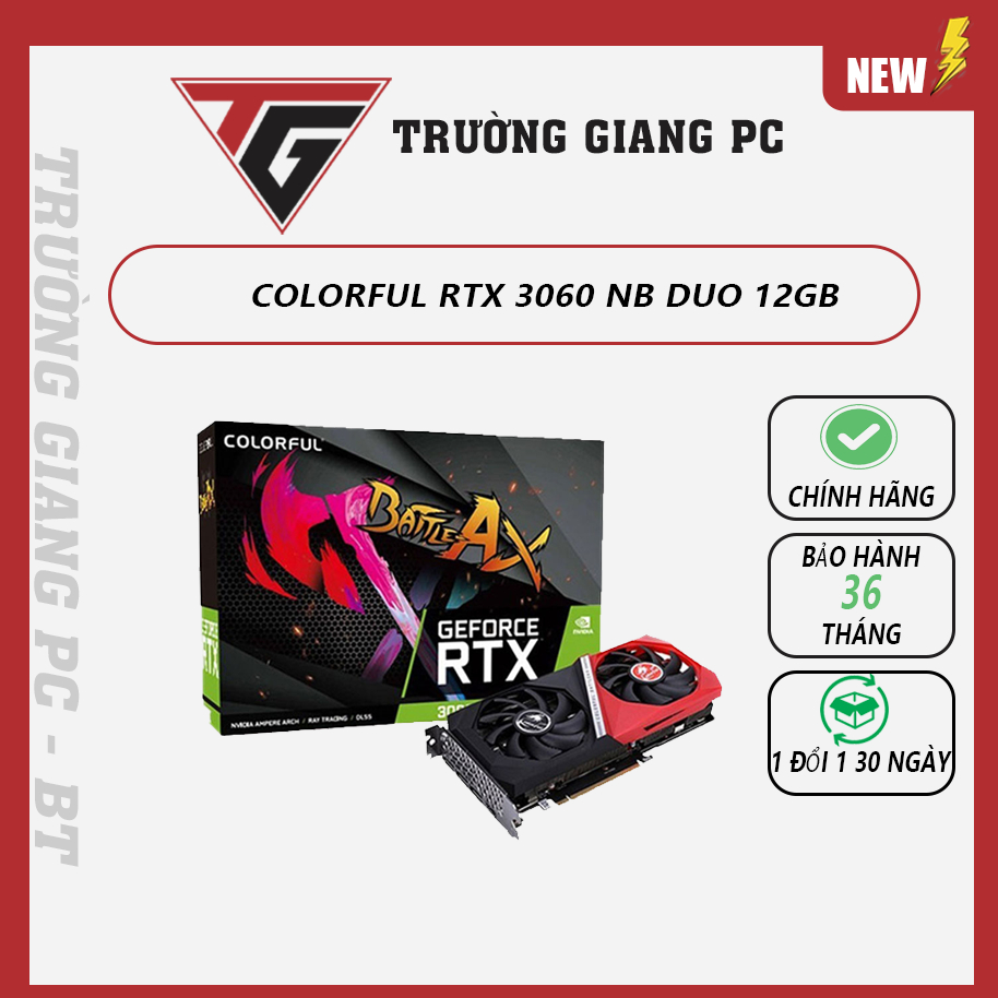 VGA CARD MÀN HÌNH COLORFUL RTX 3060 NB DUO 12G V2 L-V - NEW BẢO HÀNH CHÍNH HÃNG 36 THÁNG | BigBuy360 - bigbuy360.vn