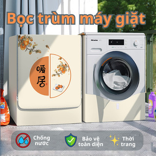 Bọc trùm máy giặt cửa ngang cao cấp, chất liệu Polyester chống thấm, che năng tốt sử dụng cho mọi kích thước máy giặt