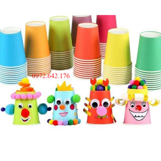 [CHỌN MÀU] 10 Cốc Giấy, Ly giấy Nhiều Màu Làm Thủ Công Phân loại mầu sắc Cho Bé