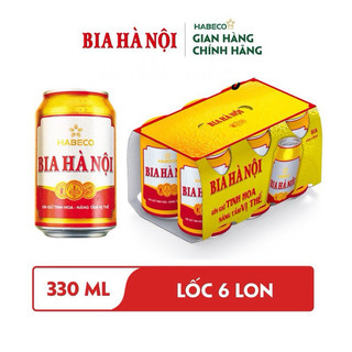 Lốc 6 lon Bia Hà Nội / Bia 333/ Bia Sài Gòn - HABECO (330ml/ lon) ...
