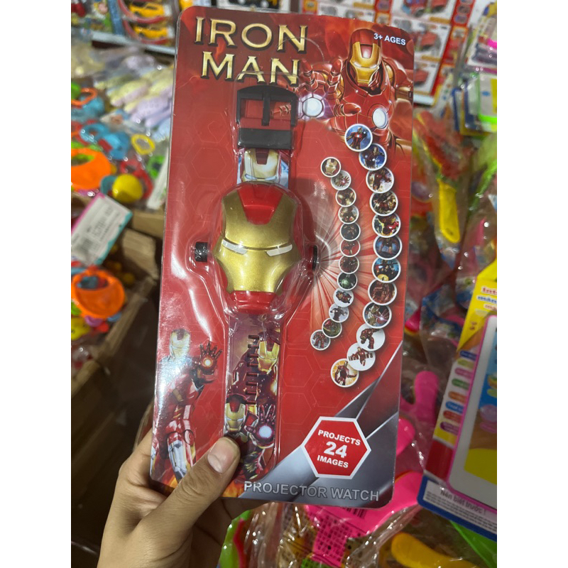 đồng hồ đồ chơi IRON MAN ,chất liệu nhựa abs,chiếu đèn