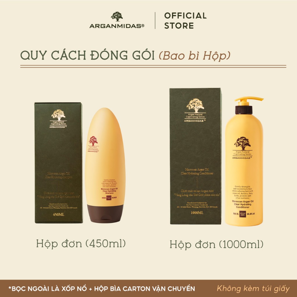 Dầu gội siêu dưỡng ẩm Arganmidas Moroccan Argan Oil Clear Hydrating Shampoo  - 450ml