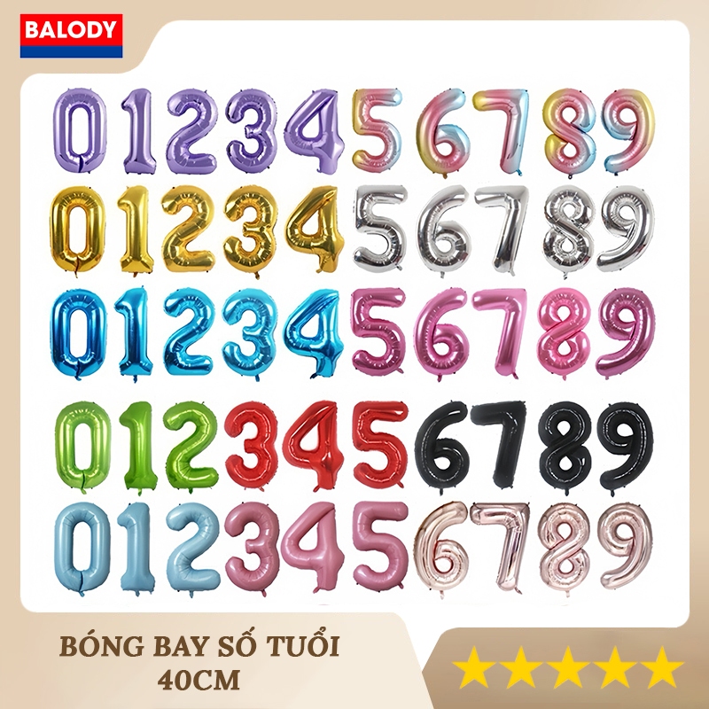 Bóng Số Tuổi Trang Trí Sinh Nhật ( 40CM )