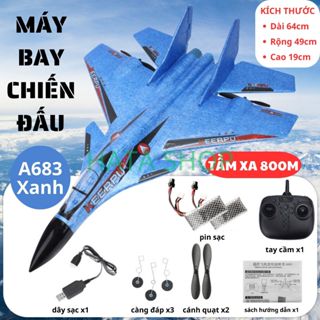 Máy Bay Chiến Đấu Điều Khiển Từ Xa A683 KEERPU Xa 800m Size Lớn 64cm Tốc Độ Cao Đèn LED Chống Rơi Vỡ