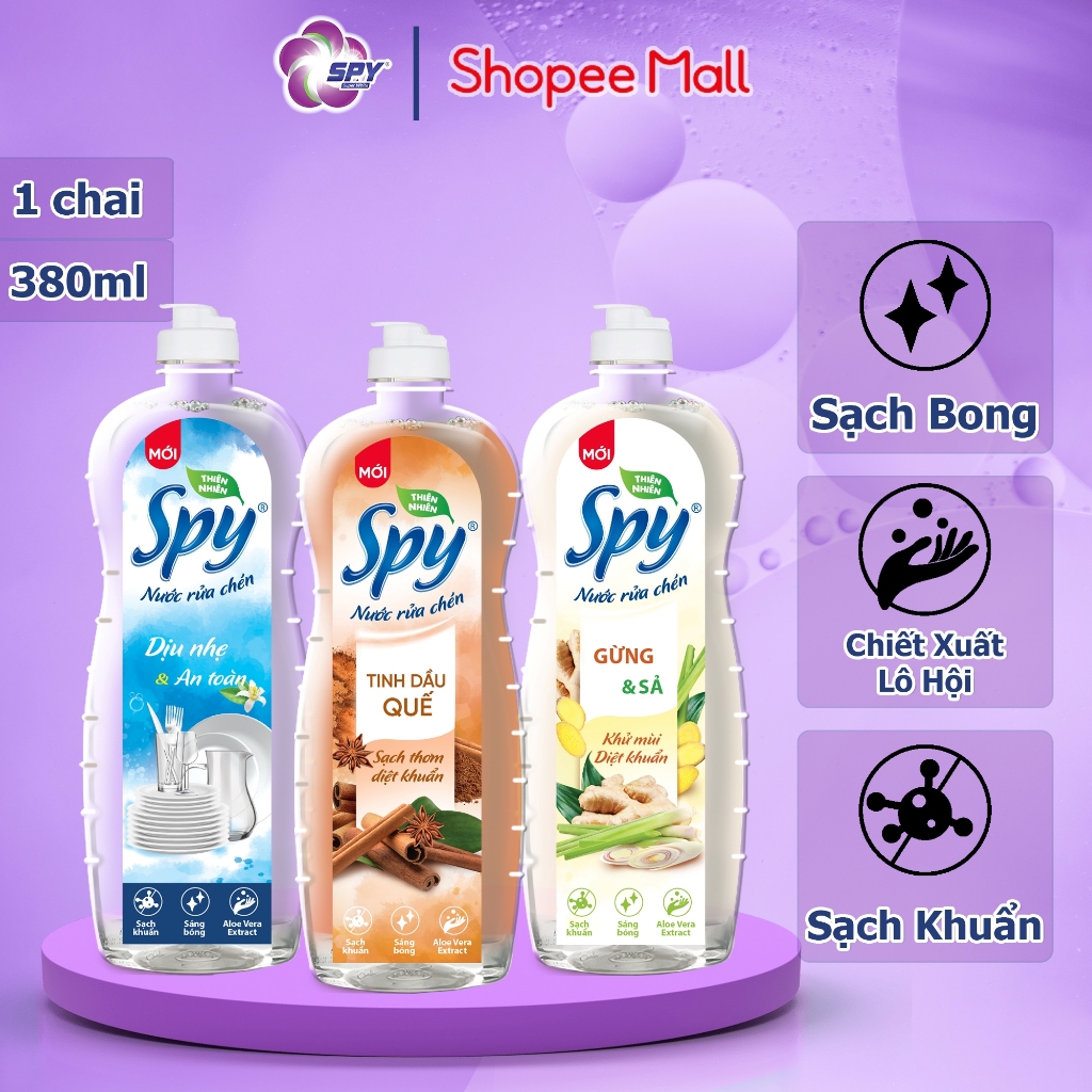 Nước rửa chén bát SPY thiên nhiên 380ml