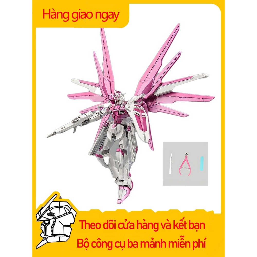 Mô Hình Lắp Ráp HG Sakura Daban Freedom Fighter Gundam ZGMF-X10A 192A  Pink Hồng(tặng kèm base+decal nước）