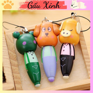 Bút búp bê gỗ hình động vật