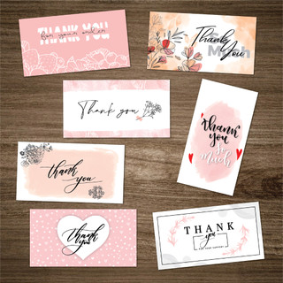 100 Phiếu cảm ơn khách hàng (5 x 9cm) / Phiếu review đánh giá 5 sao - Giấy Couche Matt (Loại mỏng)