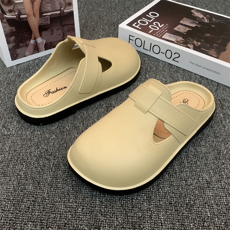 Dép Cross Lười Nữ Màu Trơn Fashion, Sục Lười Đế Thấp 3cm Dáng Đẹp Size 36-41