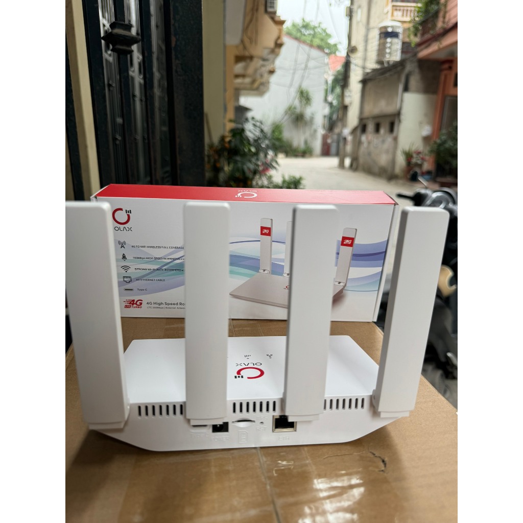 Thiết bị Wifi OLAX MC50 4G LTE Turbo, 4 Ăng Ten Ngoài , Kết Nối 10 Thiết Bị, Nguồn Type-C Và 12V
