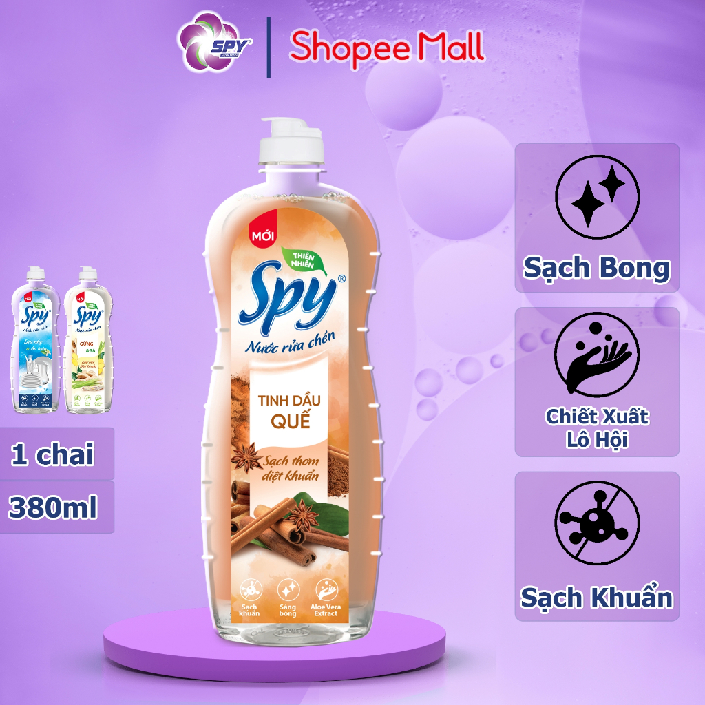 Nước rửa chén bát SPY thiên nhiên 380ml