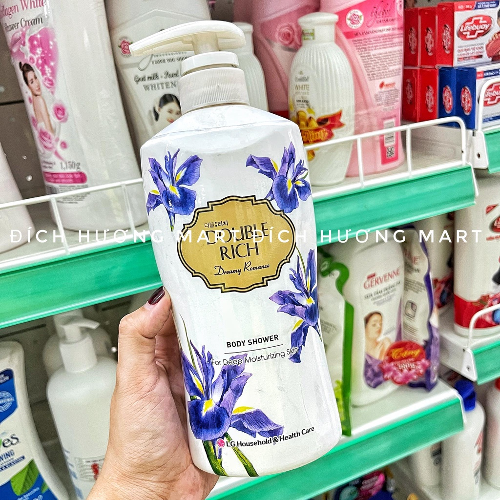 Sữa tắm dưỡng ẩm hương hoa lris Double Rich màu Tím chai 550g