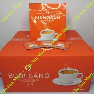 Thùng cà phê sữa Buổi Sáng Trần Quang 21 bịch x 480g (24 gói vuông x 20g)