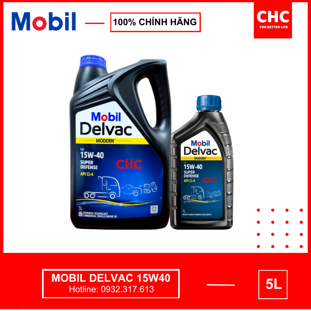 Dầu nhớt Mobil Delvac 15W40 CI4, phù hợp xe ôtô dầu Huyndai , Ford ranger, BT50, Hilux (Singapore)