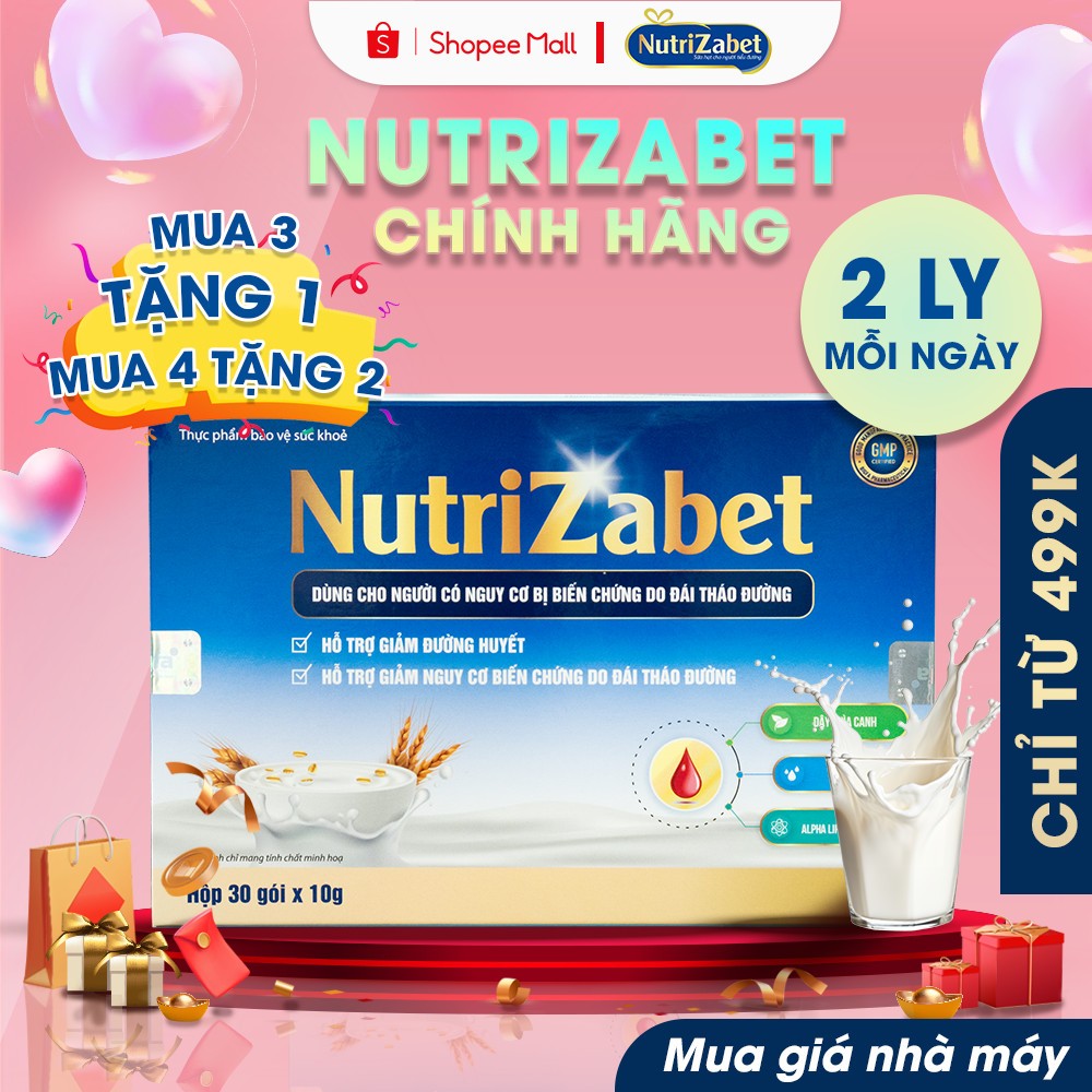 [ Siêu Khuyến Mại ] Sữa Hạt Tiểu Đường NutriZabet Chính Hãng- Giúp Ổn Định Đường Huyết