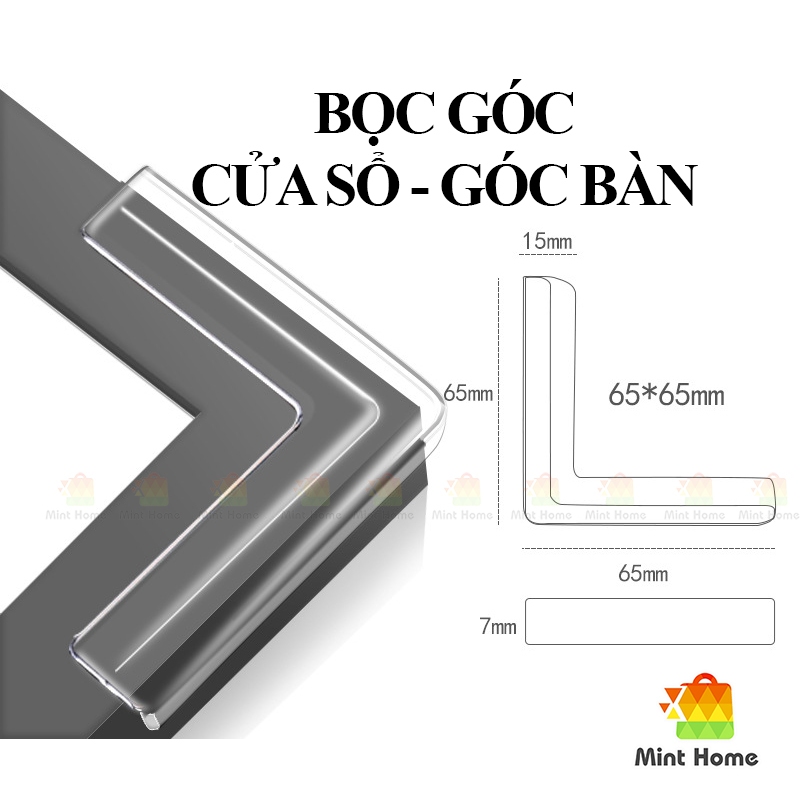 Bịt góc bàn bọc cạnh cửa sổ ra bằng silicon bảo vệ an toàn cho bé chống va đập