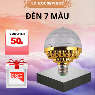 Đèn Led Nháy Chớp 7 Màu 5 Chế Độ Tự Xoay Đui Tròn Cao Cấp - Đèn LED Vũ Trường Xoay
