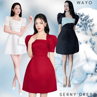 [Serny Dresss] Đầm WAYO thiết kế taffta vân đá cao cấp xếp ly ngực dự tiệc sang trọng thanh lịch