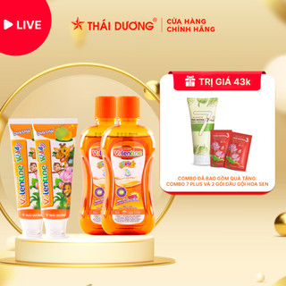  MUA 2 Kem đánh răng trẻ em Valentine Kiddy và 2Nước Súc Miêng Kiddy tặng Combo 7 Plus 50ml và 2 gói hoa sen