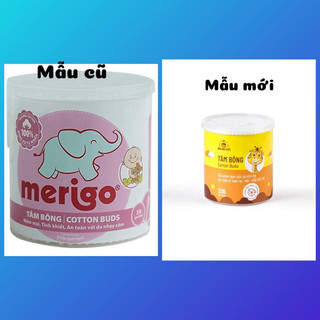 Tăm Bông Merigo Cho Bé 330 Que Hộp Tròn - Hàng Chính Hãng Bông Bạch Tuyết