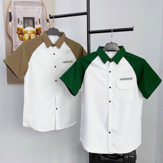 Áo Sơ Mi Nam thêu Meswear áo sơ mi nam tay ngắn chất vải mango thoáng mát