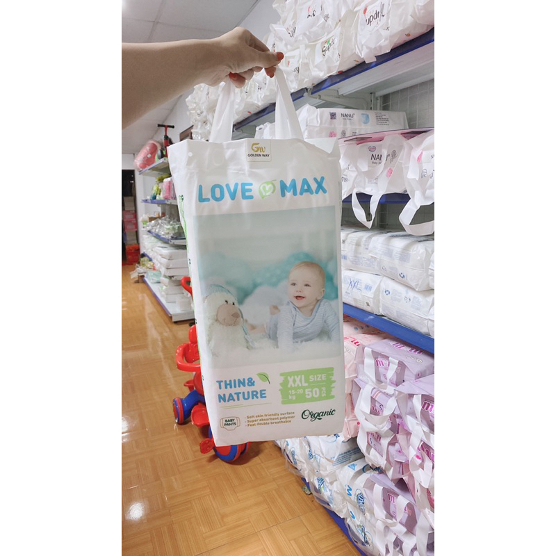 Tã bỉm love max đủ size cho bé(gói 50 miếng)