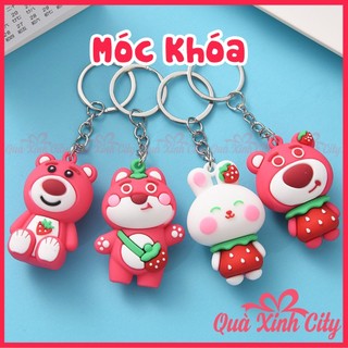 Móc khoá gấu dâu, thỏ dâu cute quà xinh city