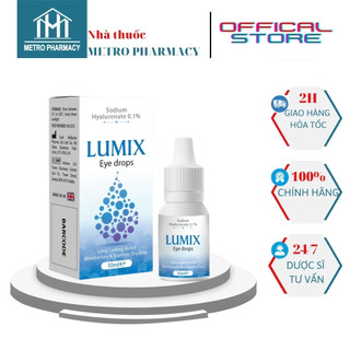  Nước mắt nhân tạo Lumix 0.1%-Nước mắt nhỏ lens-Giúp giảm khô mắt mỏi mắt-Nhập khẩu Anh Quốc-Dung tích 10ml 