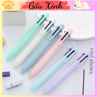 Bút bi bấm 6 ngòi đơn sắc