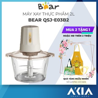 Máy xay thực phẩm đa năng, máy xay thịt 2l bear qsj-e03b2, dao xay 4 lưỡi, 2 tốc độ, bh 18 tháng