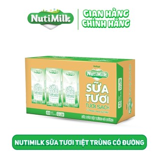 01 Thùng 48 Hộp 180mL NutiMilk Sữa tươi Tươi Sạch Ít/ Có Đường/ Không Đường - NUTIFOOD - YOOSOO MALL