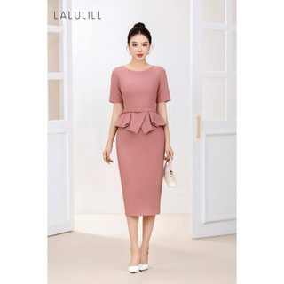 Đầm công sở LALULIIL dáng ôm peplum LDL232180