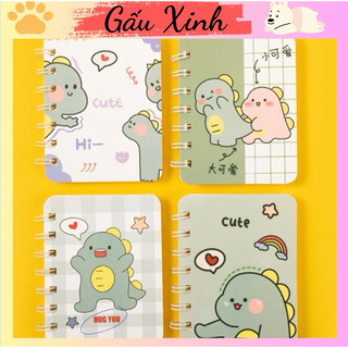 Sổ Tay Lò Xo A7 160 trang (80 tờ) Khủng Long Xanh Dễ Thương