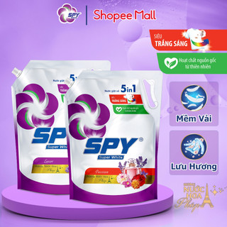 (New) Nước giặt xả SPY Super White túi 3,6kg siêu trắng sáng hương thơm mát lưu hương dài lâu