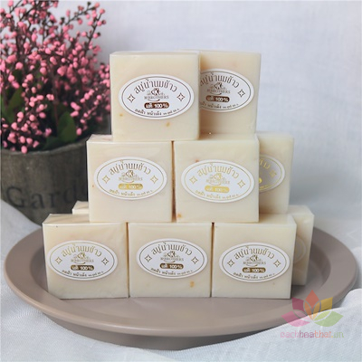 Set 12 Bánh Xà Phòng Sữa Gạo Tắm Trăng Da Thái Lan Jam Rice Milk Soap- An Toàn , Phù Hợp Mọi Loại Da