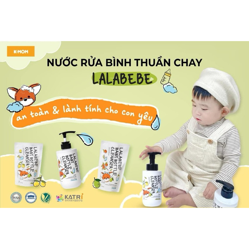 Nước rửa bình hữu cơ K- Mom thuần chay Lalabebe organic