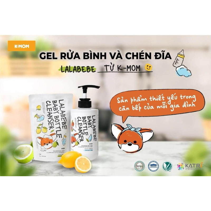 Nước rửa bình hữu cơ K- Mom thuần chay Lalabebe organic